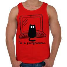 PRINTFASHION Purrgrammer  - Férfi atléta - Piros