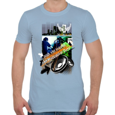 PRINTFASHION PUSH THE VOLUME - Férfi póló - Világoskék férfi póló