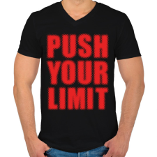 PRINTFASHION Push your limit - Férfi V-nyakú póló - Fekete férfi póló