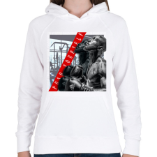 PRINTFASHION PUSH YOURSELF - Női kapucnis pulóver - Fehér női pulóver, kardigán