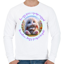 PRINTFASHION Puszi-nyuszi - Férfi pulóver - Fehér férfi pulóver, kardigán