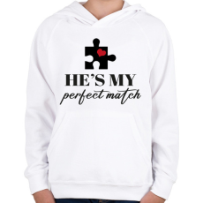 PRINTFASHION Puzzle - He - Gyerek kapucnis pulóver - Fehér