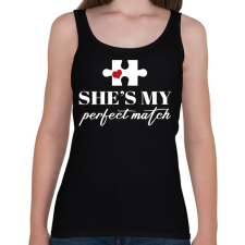 PRINTFASHION Puzzle - She - Női atléta - Fekete női trikó