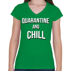 PRINTFASHION Q&C - Női V-nyakú póló - Zöld