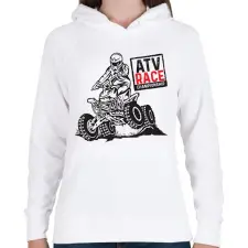 PRINTFASHION quad - Női kapucnis pulóver - Fehér női pulóver, kardigán