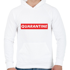 PRINTFASHION Quarantine  - Férfi kapucnis pulóver - Fehér férfi pulóver, kardigán