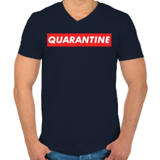 PRINTFASHION Quarantine - Férfi V-nyakú póló - Sötétkék férfi póló