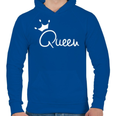 PRINTFASHION Queen - Férfi kapucnis pulóver - Királykék