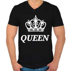 PRINTFASHION Queen  - Férfi V-nyakú póló - Fekete