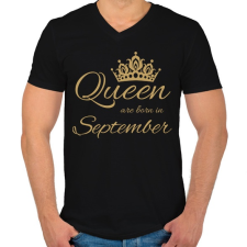 PRINTFASHION Queen  - Férfi V-nyakú póló - Fekete férfi póló