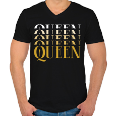 PRINTFASHION Queen golden - Férfi V-nyakú póló - Fekete