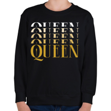 PRINTFASHION Queen golden - Gyerek pulóver - Fekete gyerek pulóver, kardigán