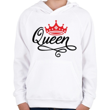 PRINTFASHION Queen - Gyerek kapucnis pulóver - Fehér gyerek pulóver, kardigán