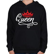 PRINTFASHION Queen - Gyerek kapucnis pulóver - Fekete gyerek pulóver, kardigán
