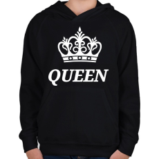 PRINTFASHION Queen  - Gyerek kapucnis pulóver - Fekete