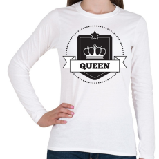 PRINTFASHION Queen - Női hosszú ujjú póló - Fehér