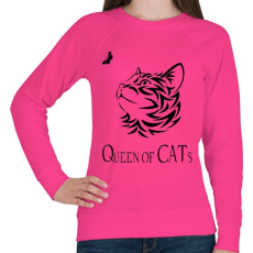 PRINTFASHION queen of cats - Női pulóver - Fukszia