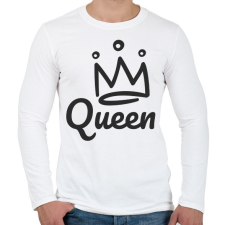 PRINTFASHION Queen - páros minta - Férfi hosszú ujjú póló - Fehér férfi póló