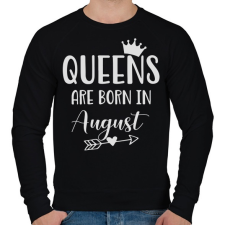 PRINTFASHION QUEENS are born in August - Férfi pulóver - Fekete férfi pulóver, kardigán