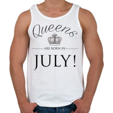 PRINTFASHION Queens are born in. - Férfi atléta - Fehér atléta, trikó