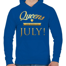 PRINTFASHION Queens are born in. - Férfi kapucnis pulóver - Királykék férfi pulóver, kardigán