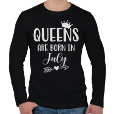 PRINTFASHION QUEENS are born in July - Férfi hosszú ujjú póló - Fekete