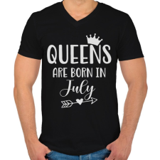 PRINTFASHION QUEENS are born in July - Férfi V-nyakú póló - Fekete férfi póló