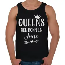 PRINTFASHION QUEENS are born in June - Férfi atléta - Fekete atléta, trikó