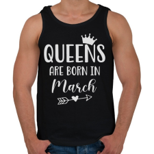 PRINTFASHION QUEENS are born in March - Férfi atléta - Fekete atléta, trikó
