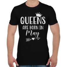 PRINTFASHION QUEENS are born in May - Férfi póló - Fekete