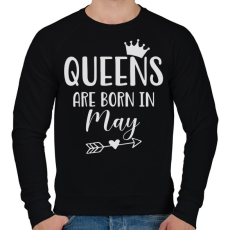 PRINTFASHION QUEENS are born in May - Férfi pulóver - Fekete
