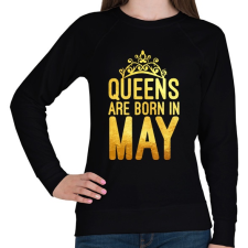 PRINTFASHION Queens are born in May - Női pulóver - Fekete női pulóver, kardigán