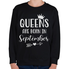 PRINTFASHION QUEENS are born in September - Gyerek pulóver - Fekete gyerek pulóver, kardigán