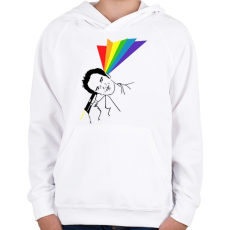 PRINTFASHION Quentin - Gyerek kapucnis pulóver - Fehér