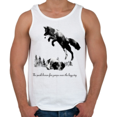 PRINTFASHION Quick brown fox - Férfi atléta - Fehér