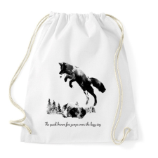 PRINTFASHION Quick brown fox - Sportzsák, Tornazsák - Fehér tornazsák