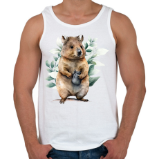 PRINTFASHION Quokka növényekkel - Férfi atléta - Fehér