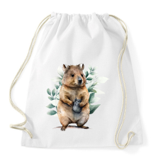 PRINTFASHION Quokka növényekkel - Sportzsák, Tornazsák - Fehér