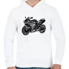 PRINTFASHION R1 - Férfi kapucnis pulóver - Fehér férfi pulóver, kardigán