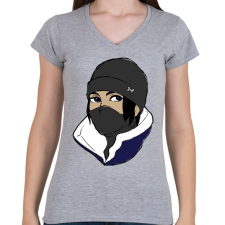 PRINTFASHION R6 Frost - Női V-nyakú póló - Sport szürke női póló