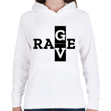 PRINTFASHION R A V/G E - Női kapucnis pulóver - Fehér női pulóver, kardigán