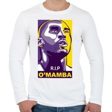 PRINTFASHION R.I.P. Mamba - Férfi hosszú ujjú póló - Fehér férfi póló
