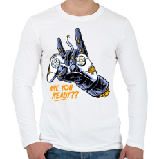 PRINTFASHION R U ready? - Férfi hosszú ujjú póló - Fehér