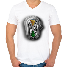 PRINTFASHION rába logo - Férfi V-nyakú póló - Fehér férfi póló