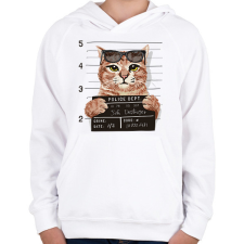 PRINTFASHION Rabosított macska - Gyerek kapucnis pulóver - Fehér gyerek pulóver, kardigán
