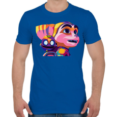 PRINTFASHION Rachet and Clank - Férfi póló - Királykék