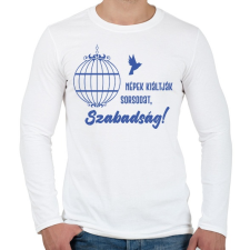 PRINTFASHION Radnóti Miklós - Népek kiáltják sorsodat - Férfi hosszú ujjú póló - Fehér férfi póló