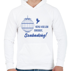 PRINTFASHION Radnóti Miklós - Népek kiáltják sorsodat - Férfi kapucnis pulóver - Fehér