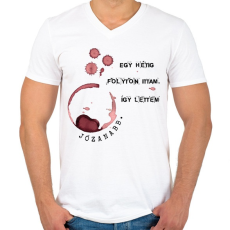 PRINTFASHION Radnóti Miklós - Péntek - Férfi V-nyakú póló - Fehér