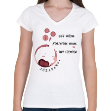 PRINTFASHION Radnóti Miklós - Péntek - Női V-nyakú póló - Fehér női póló